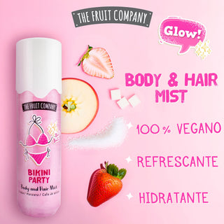 Brume pour cheveux et corps The Fruit Company - Fraise & pomme