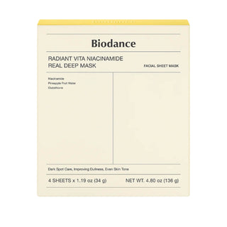 Radiant Vita Niacinamide Real Deep Mask 1 Box - Biodance