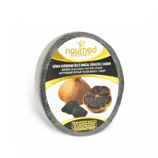 Savon éponge 2-en-1 - Ail noir