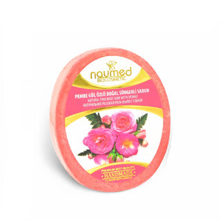 Savon éponge 2-en-1 - Eau de rose