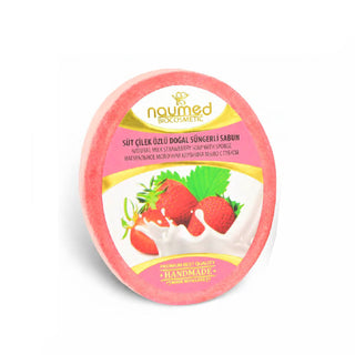 Savon éponge 2-en-1 - Lait de fraise