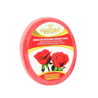 Savon éponge 2-en-1 - Rose rouge